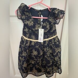 Jamie & Jack floral chiffon glitter dress